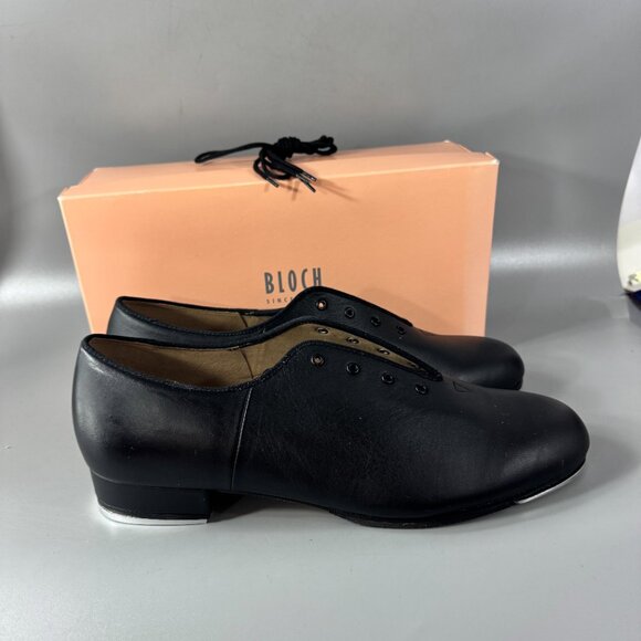 NIB Bloch Black Leather Tap Shoes Lace Up Dance with Techno Tap, Size 11 - Picture 5 of 13